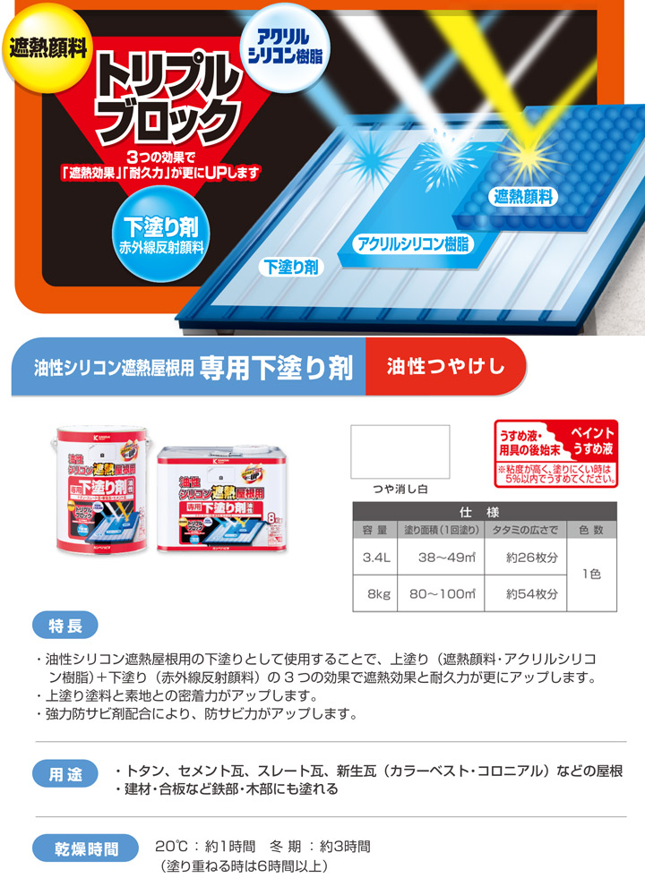 油性シリコン遮熱屋根用 白とは