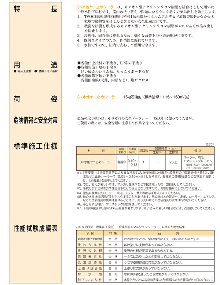 SK水性ヤニ止めシーラーとは