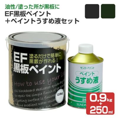 【黒板塗料】EF黒板ペイント0.9kg＋ペイントうすめ液250mlセット（油性/ペンキ/チョークボードペイント）