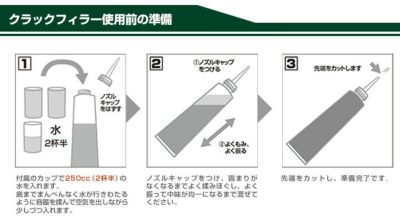 クラックフィラー 床用 360g×2本セット（アシュフォードジャパン/クラック補修材/コンクリート/モルタル/補修/ひび割れ）