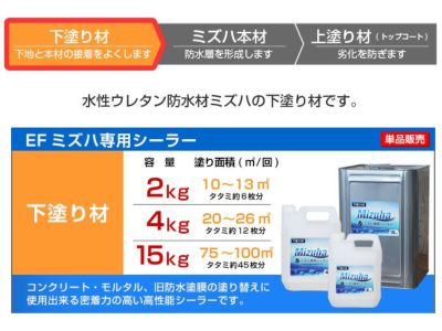 EFミズハ専用シーラー　2kg（1液水性ウレタン防水材/下塗り/塗料/屋上/ベランダ）