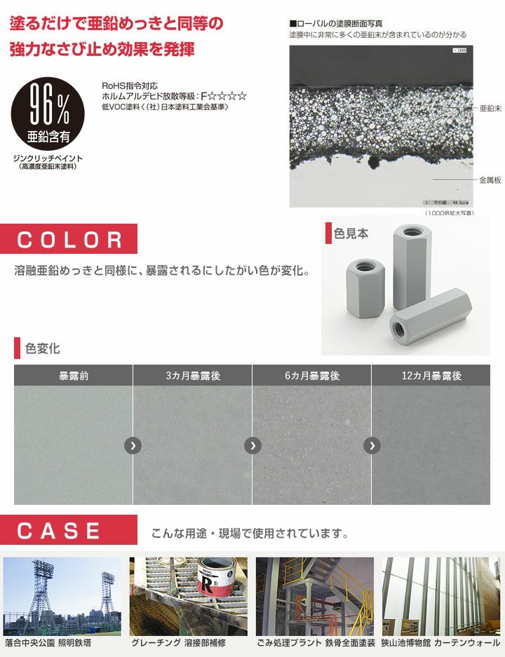 ローバルスプレー 300ml×6本/箱 （ローバル/亜鉛めっき塗料/錆止め）