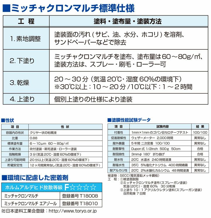 ミッチャクロンマルチ 3.7L （密着プライマー/密着剤/染めQテクノロジィ) | パジョリス