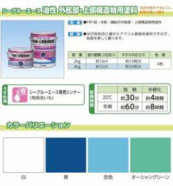 シーブルーエース 油性外舷部・上部構造物用塗料 2kg  （サンデーペイント・FRP・木船・鋼船・ペンキ・塗料）