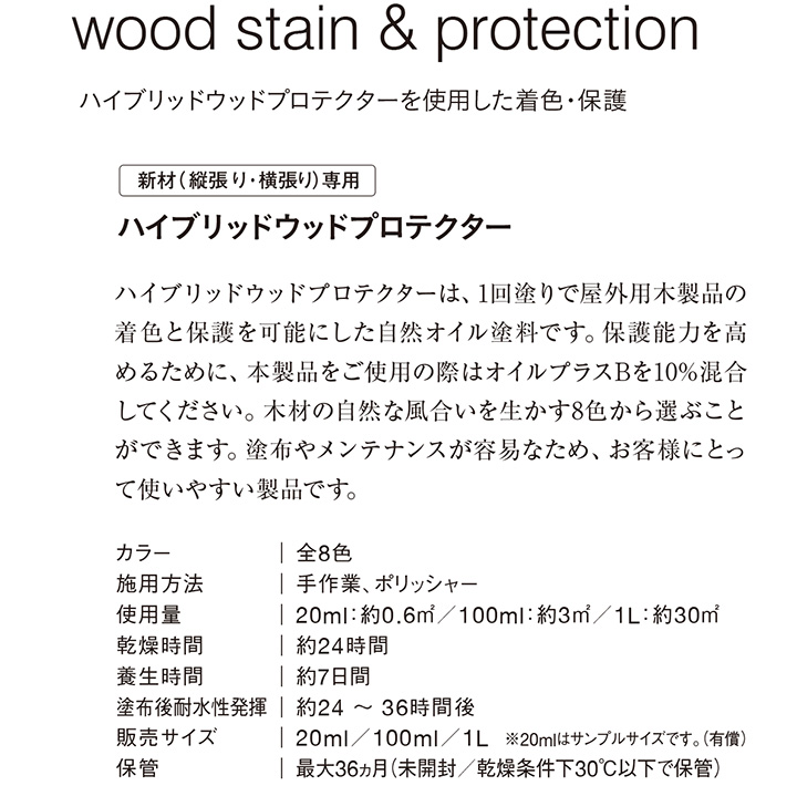 ルビオモノコート ハイブリッドウッドプロテクター　各色　1L （ニッシンイクス/屋外用油性オイル） 