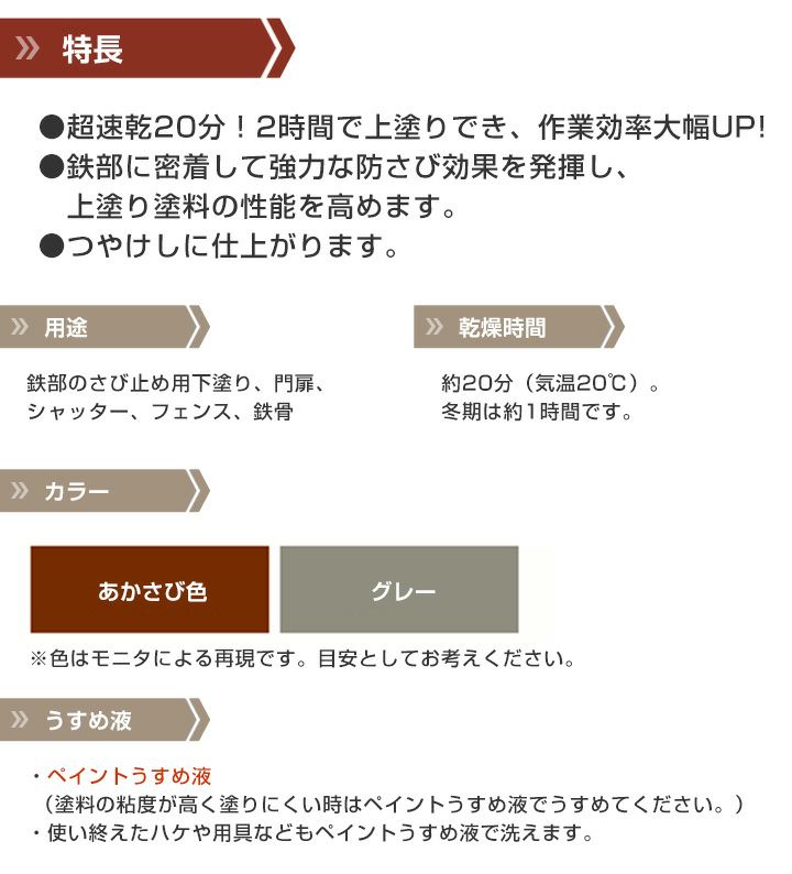 超速乾さび止め グレー 7L（カンペハピオ/ペンキ/塗料） | パジョリス