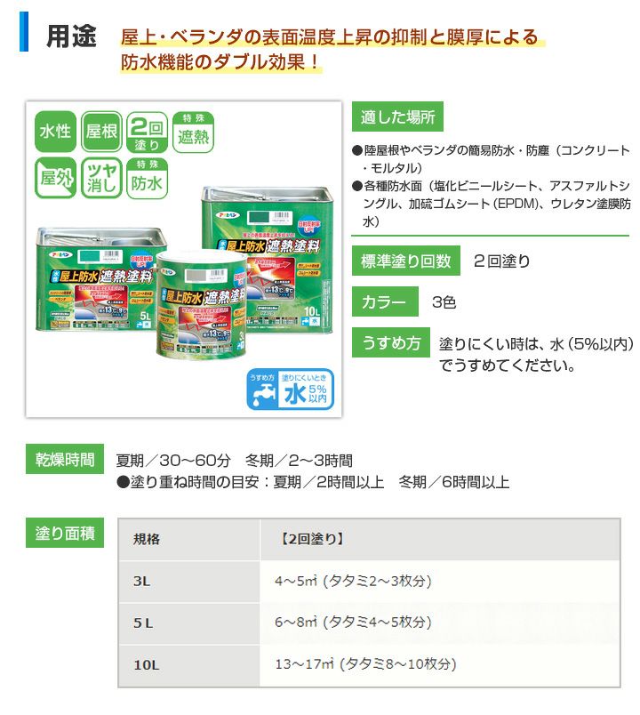 2021人気の アサヒペン 水性屋上防水遮熱塗料 5L fucoa.cl