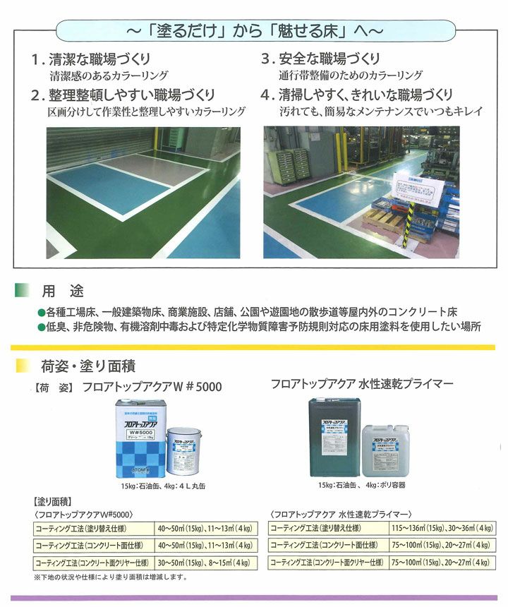 フロアトップアクア W#5000 クリヤー（透明） 15kg （アトミクス/1液水性特殊アクリル樹脂塗料） | パジョリス