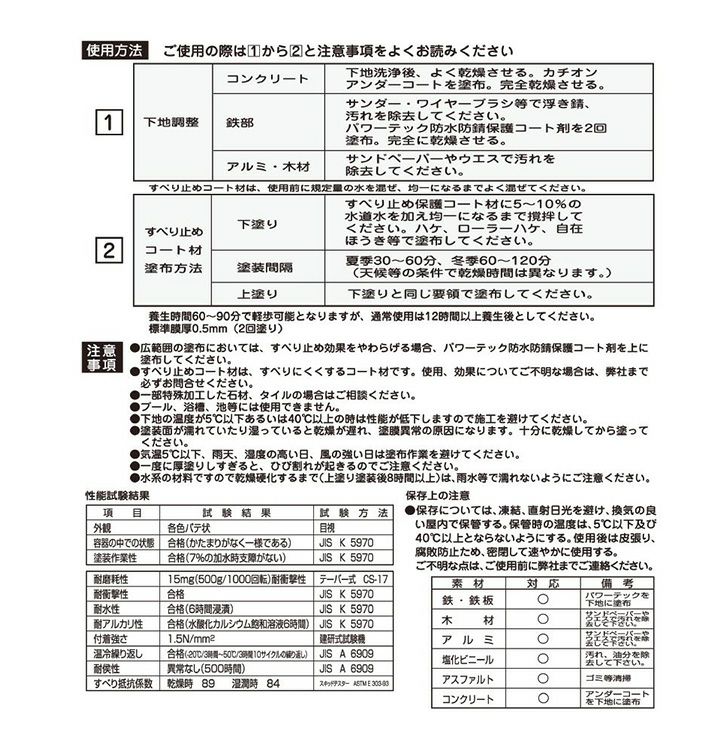 パワーテック すべり止めコート材 10kg（水性コート材/丸長商事