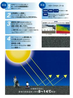 カラーファルトクール,大同塗料,新設アスファルト路面用太陽熱反射塗料,遮熱,アスファルト,遊歩道,太陽熱反射塗料