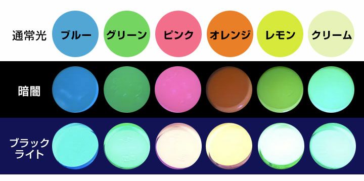 アクアグロー(水性夜光ペイント) 6色(20g×6本)+文字筆セット (蓄光塗料/夜光塗料/シンロイヒ) | パジョリス アクアグロー(水性夜光ペイント) 6色(20g×6本)+文字筆セット (蓄光塗料/夜光塗料/シンロイヒ) | パジョリス