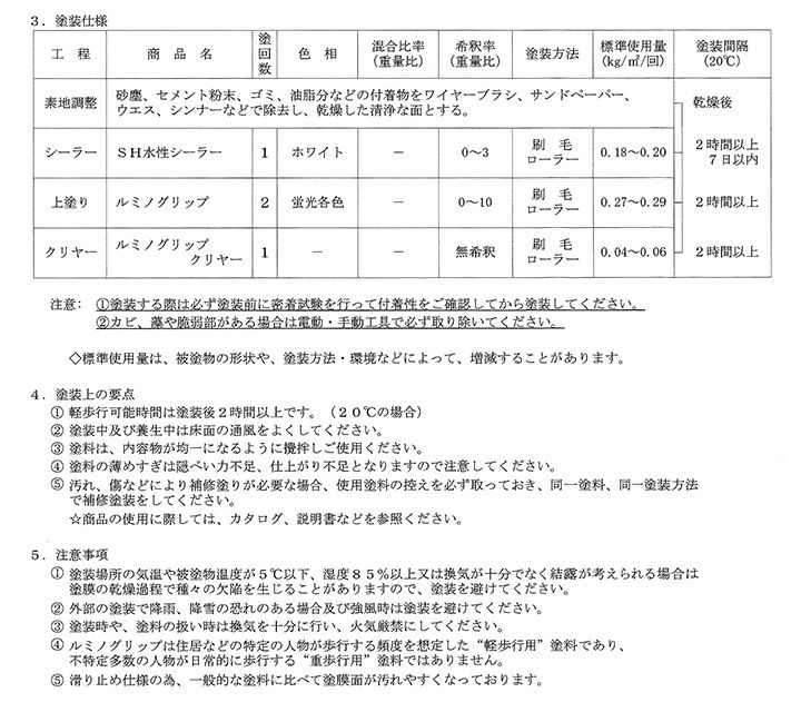 滑り止め,蛍光塗料,ルミノグリップ,上塗り,ペンキ,階段,床,すべり止め,シンロイヒ,階段,透明
