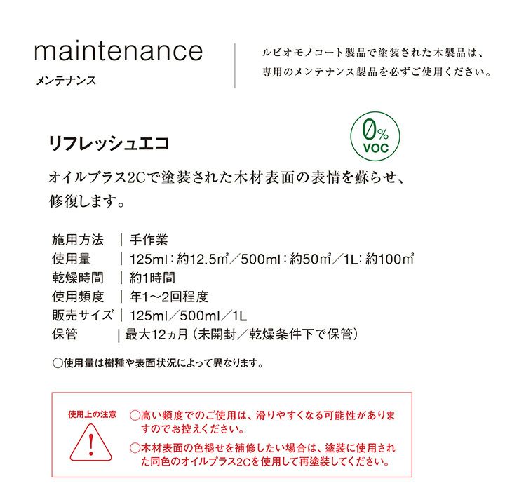 ニッシンイクス,自然塗料,ルビオモノコート,自然オイル,リフレッシュエコ,天然ワックスクリーナー