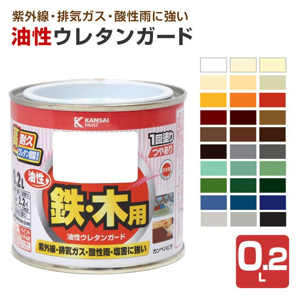 油性ウレタンガード,0.2L,カンペハピオ,鉄・木用,油性,屋内外用