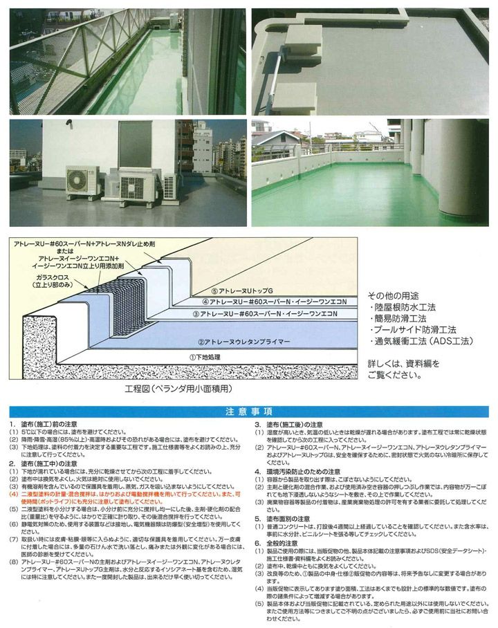 アトミクス　イージーワンエコN　希釈シンナー　3.2L　（ウレタン塗膜防水材 軽歩行タイプ 屋上ベランダ）