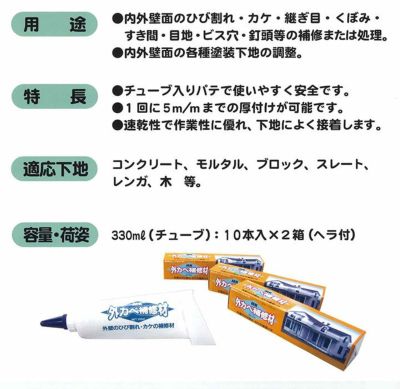 メーコー MK 外カベ補修材 330ml×10本/箱 132043