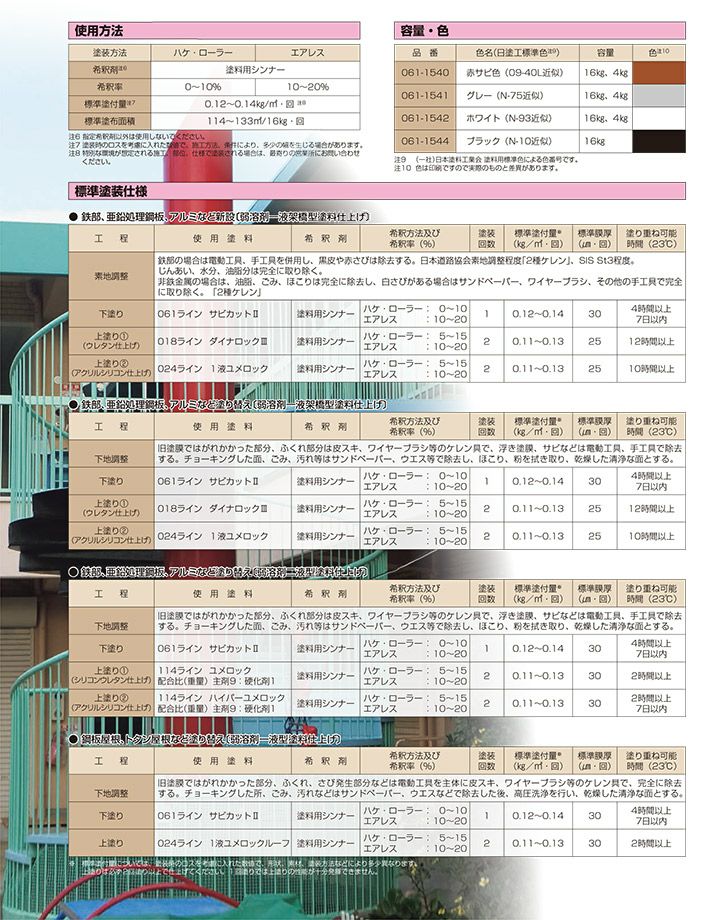 サビカットII　各色　4kg （ロックペイント/油性/さび止め/鉄部/トタン）